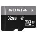 Micro SecureDigital 32Gb A-DATA AUSDH32GUICL10-RA1 {MicroSDHC Class 10 UHS-I, SD adapter}  [Гарантия: 1 год]