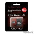 Micro SecureDigital 16Gb QUMO QM16GMICSDHC10U1 {MicroSDHC Class 10 UHS-I, SD adapter}  [Гарантия: 3 года]