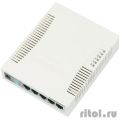 MikroTik RB260GS (CSS106-5G-1S)(r2)  RouterBOARD 260GS 5-port Gigabit smart switch with SFP cage, SwOS, plastic case, PSU  [: 1 ]