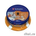 Verbatim  Диск DVD-R  4,7Gb 16x Cake Box Printable (25шт) (43538)  [Гарантия: 2 недели]