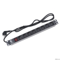 Cabeus PDU-8P-2EU ���� ����������� ��� 19"������, ��������������, 8 �������, 16 A,�����������, ���� 2�, ����������� ������  [��������: 2 ������]