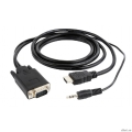 ������ HDMI->VGA Cablexpert A-HDMI-VGA-03-6, 19M/15M + 3.5Jack, ����, �����.�������, 1.8�, ������, �����  [��������: 2 ������]