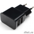 Cablexpert Адаптер питания 100/220V - 5V USB 2 порта, 2.1A, черный (MP3A-PC-12)  [Гарантия: 3 месяца]