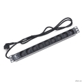 Cabeus PDU-9P-2EU ���� ����������� ��� 19" ������, ��������������, 9 �������, 16 A, ��� �����������, ���� 2�, ����������� ������, �������� ��������  [��������: 2 ������]