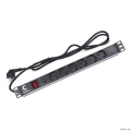 CABEUS PDU-6P-F-2EU ���� ����������� ��� 19" ������, ��������������, 6 �������, ������, 16 A, �����������, ���� 2�, ����������� ������, �������� ��������  [��������: 1 ���]