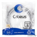 Cabeus PC-UTP-RJ45-Cat.6-5m ����-���� U/UTP, ��������� 6, 2xRJ45/8p8c, ����������������, �����, PVC, 5�  [��������: 2 ������]
