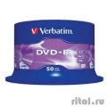 Verbatim  Диски DVD+R  4.7Gb 16-х , 50 шт, Cake Box (43550)  [Гарантия: 2 недели]