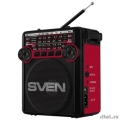 SVEN SRP-355, красный, радиоприемник, мощность 3 Вт (RMS), FM/AM/SW, USB, SD/microSD, фонарь, встроенный аккумулятор  [Гарантия: 1 год]