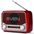 SVEN SRP-525, красный, радиоприемник, мощность 3 Вт (RMS), FM/AM/SW, USB, microSD, фонарь, встроенный аккумулятор  [Гарантия: 1 год]