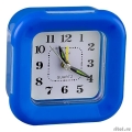 Perfeo Quartz часы-будильник "PF-TC-003", квадратные 9,5*9,5 см, подсветка, синие  [Гарантия: 1 год]