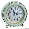 Perfeo Quartz часы-будильник "PF-TC-016", круглые диам. 10,5 см, подсветка, зелёные  [Гарантия: 1 год]