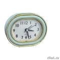 Perfeo Quartz часы-будильник "PF-TC-017", овальные 10,5*12,5 см, подсветка, зелёные  [Гарантия: 1 год]