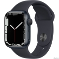 Apple Watch Series 7, 41 мм, корпус из алюминия цвета «тёмная ночь», спортивный ремешок «тёмная ночь» [MKMX3RU/A]  [Гарантия: 1 год]