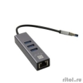 5bites ������-������� UA3-45-11BK USB3.0 ������� ����� / 3*USB3.0 / RJ45 1G / AL / GREY  [��������: 6 �������]